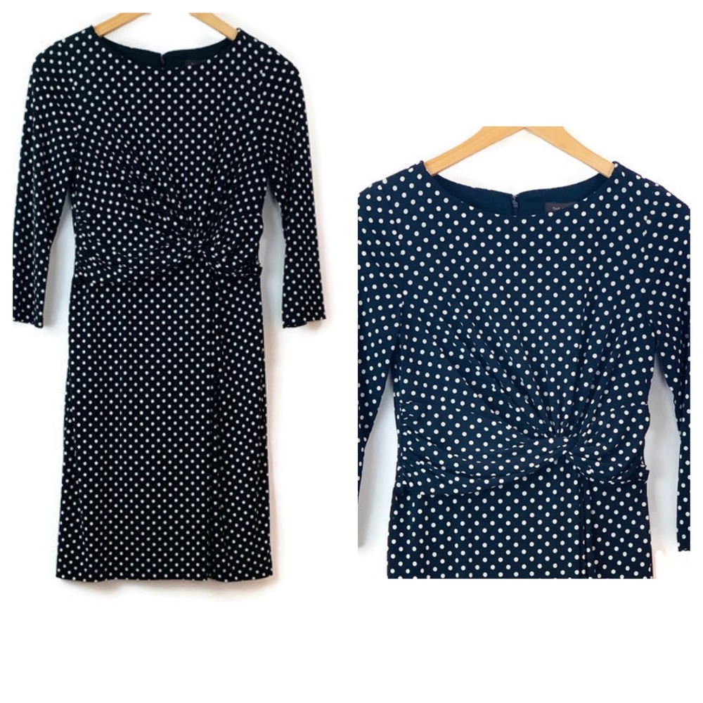 The Limited Black and White Polka Dot 3/4 Sleeve Dress